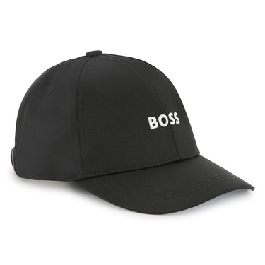 BOSS Gorra o cachucha para niño y adolescente basica color negro pequeño logo bordado